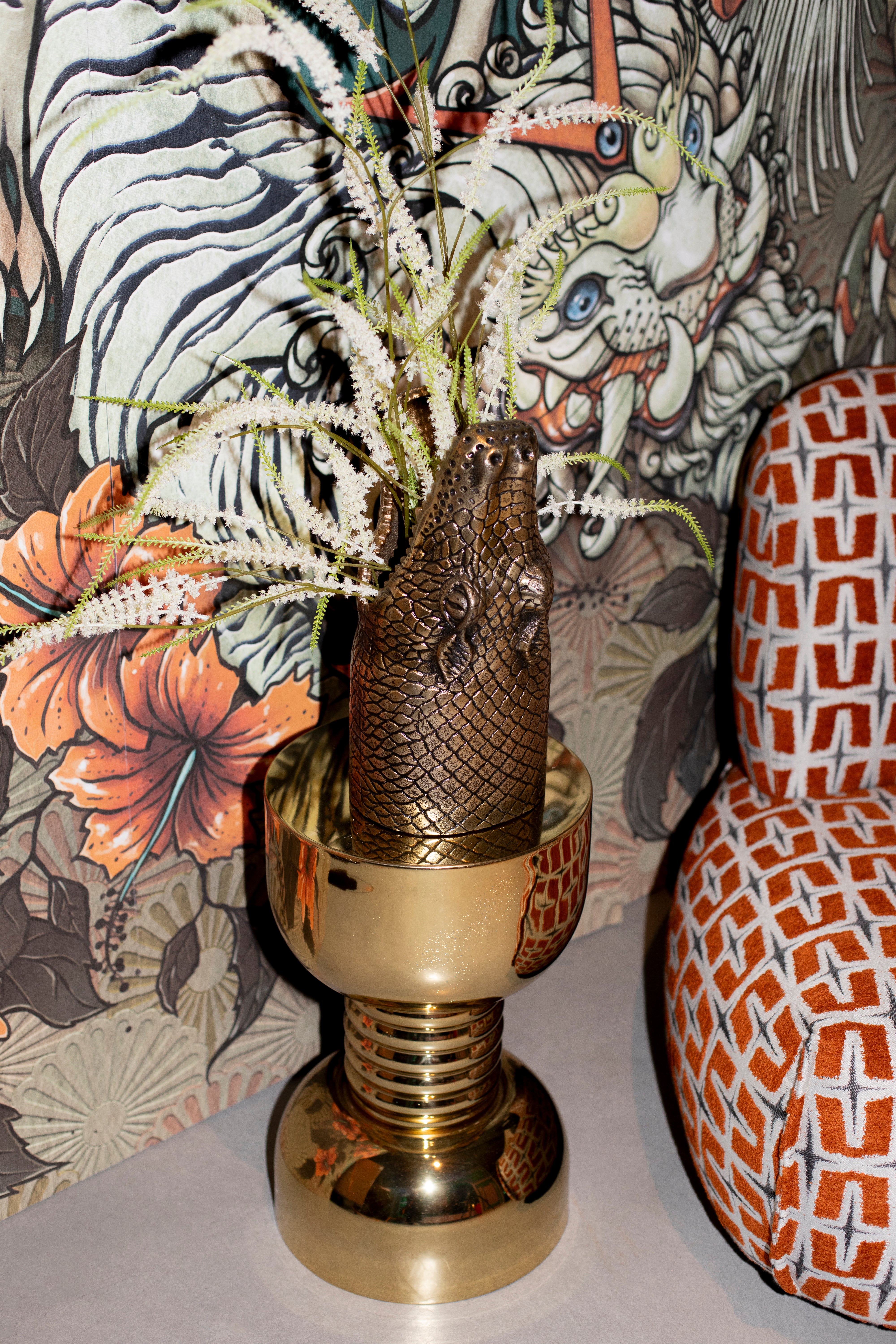 Bold Monkey Gonna Make You Sweat Gold Stool Side Table